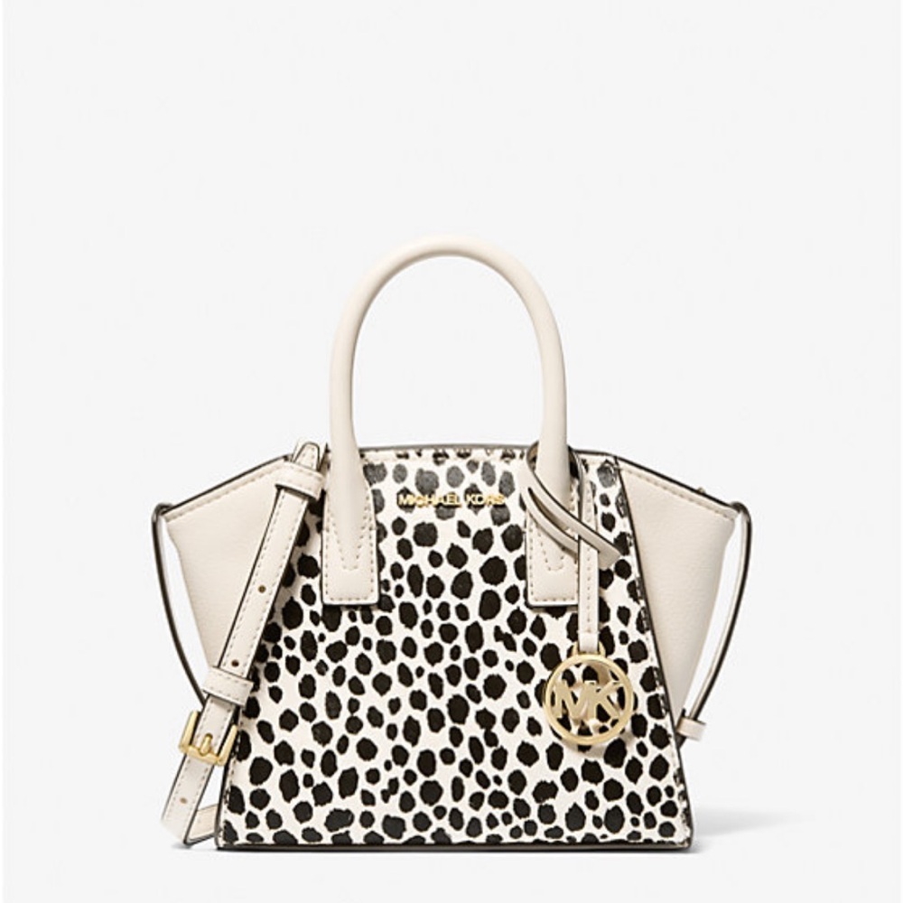 Avril Extra-Small Cheetah Print Calf Hair and Leather Satchel Light Cream multi - Picture 4 of 16